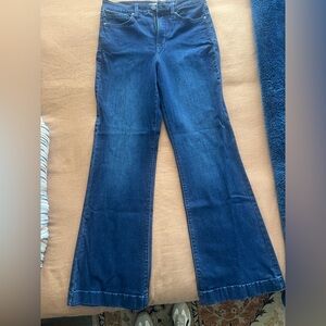 LC Lauren Conrad Dark Blue Flare Denim Trousers